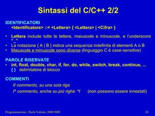 03 - Programmazione: Istruzioni C++