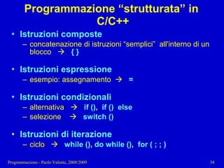 03 - Programmazione: Istruzioni C++