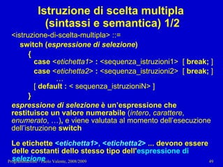 03 - Programmazione: Istruzioni C++