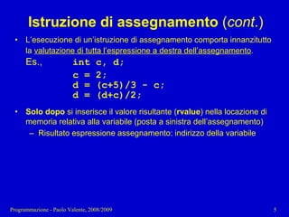 03 - Programmazione: Istruzioni C++