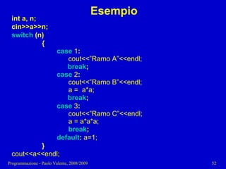 03 - Programmazione: Istruzioni C++