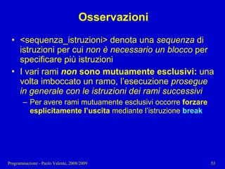 03 - Programmazione: Istruzioni C++