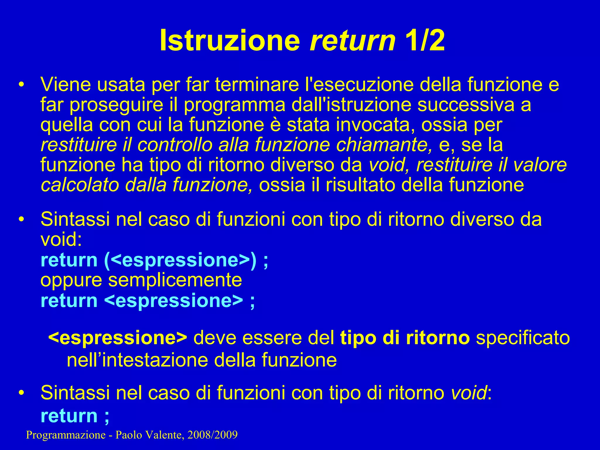 05 - Programmazione: Funzioni