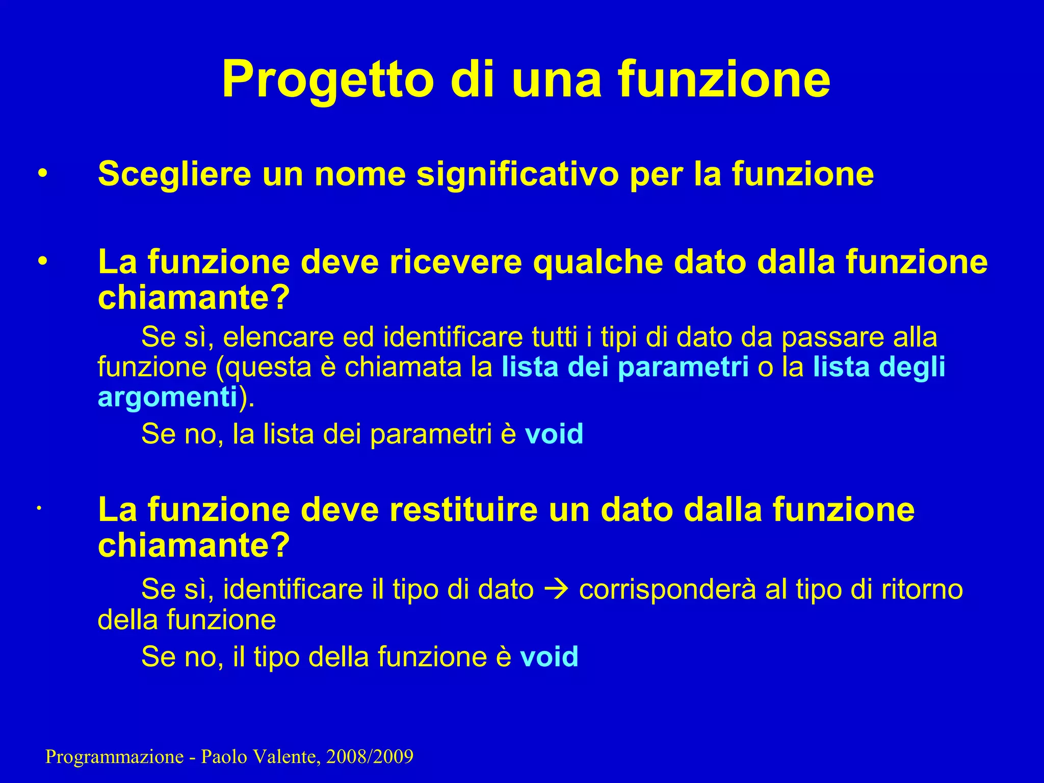 05 - Programmazione: Funzioni