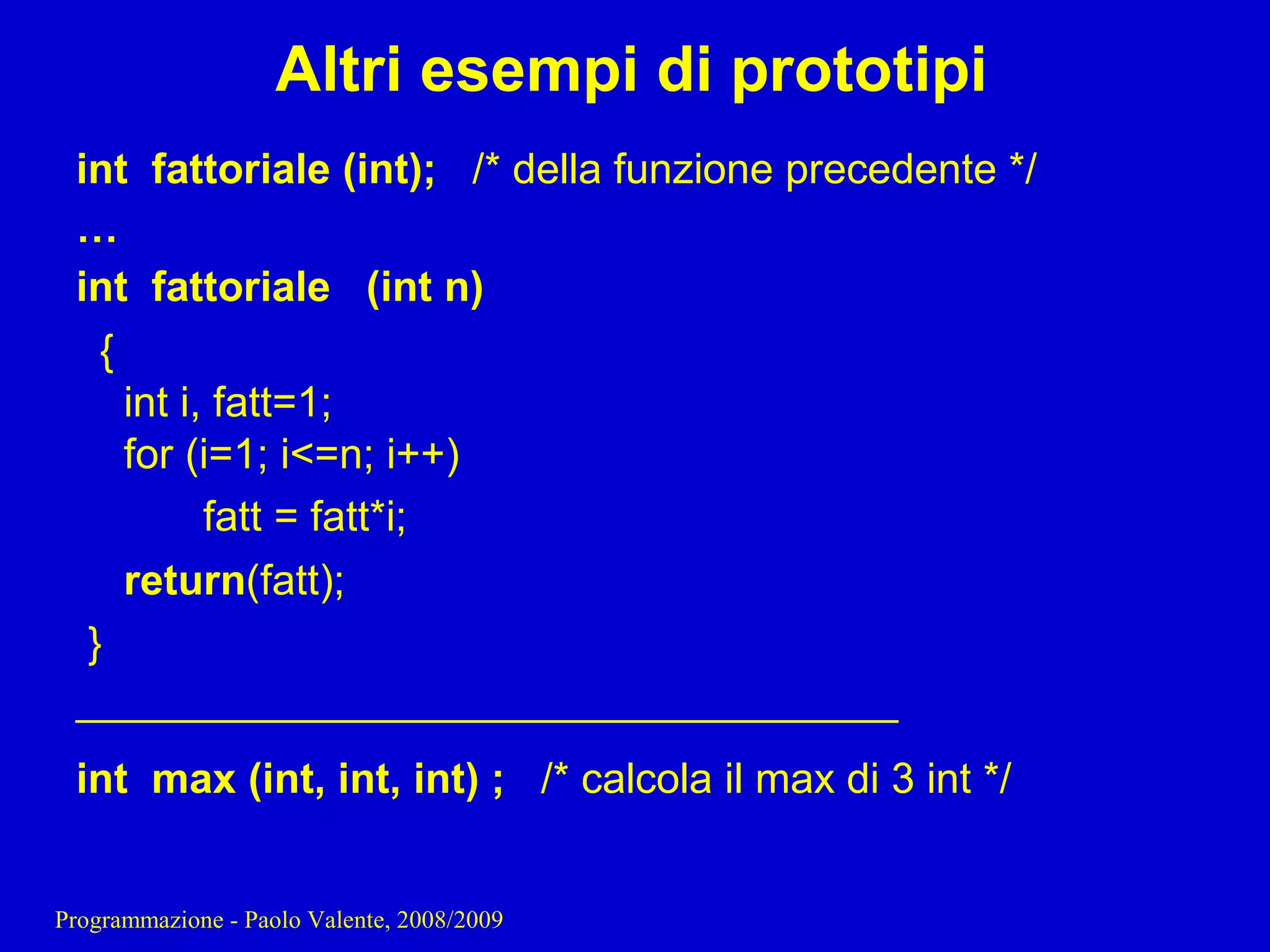 05 - Programmazione: Funzioni