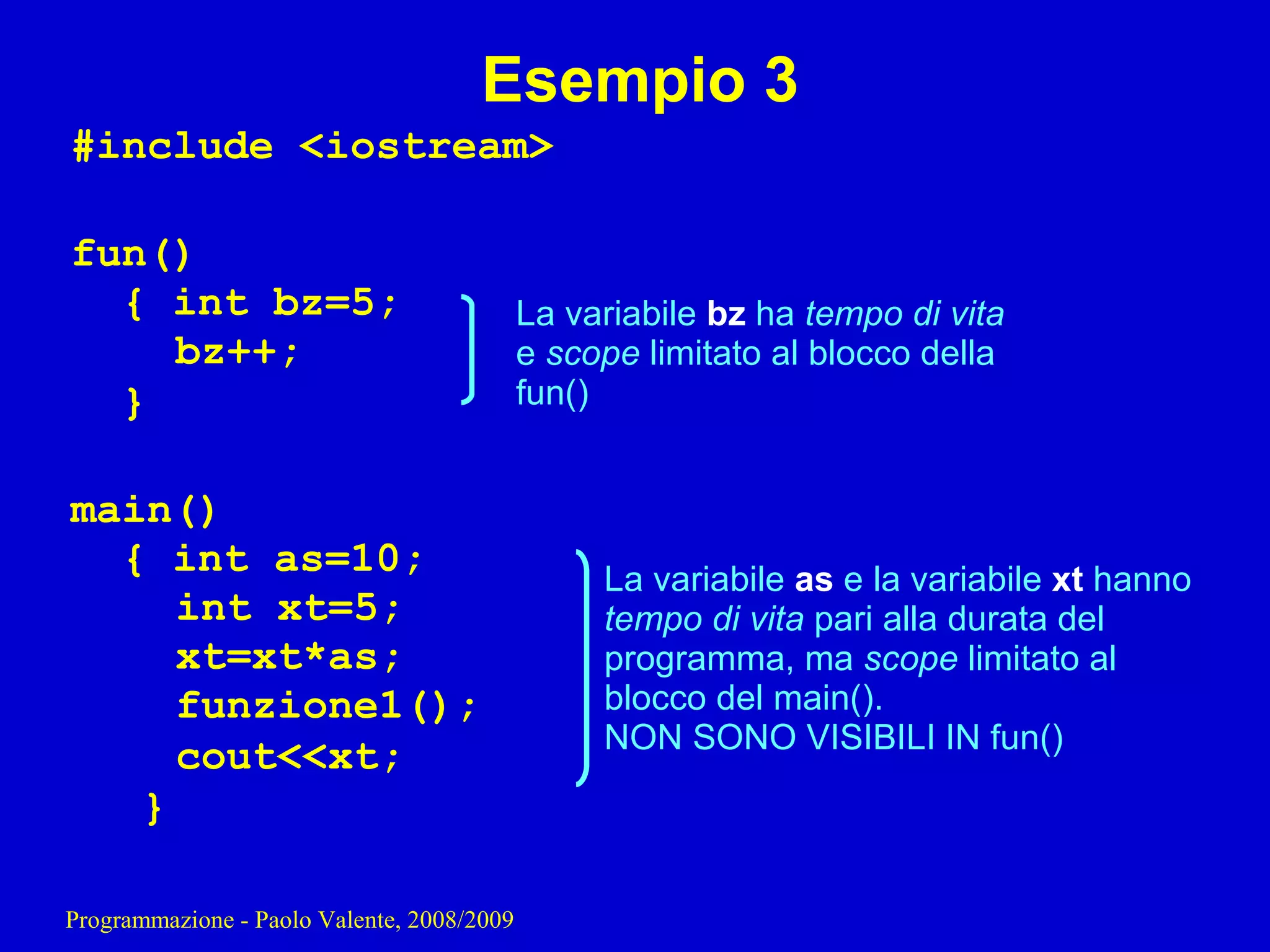 Fondamenti di programmazione : Variabili Globali del Terminale