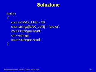 11 - Programmazione: Tipi di dato strutturati pt. 2