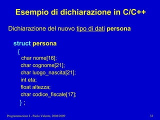 11 - Programmazione: Tipi di dato strutturati pt. 2