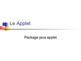 Le Applet
Package java.applet
 