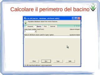 Calcolare il perimetro del bacino
 