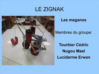 LE ZIGNAK
Les meganos
Membres du groupe:
Tourbier Cédric
Nugou Mael
Lucidarme Erwan
 