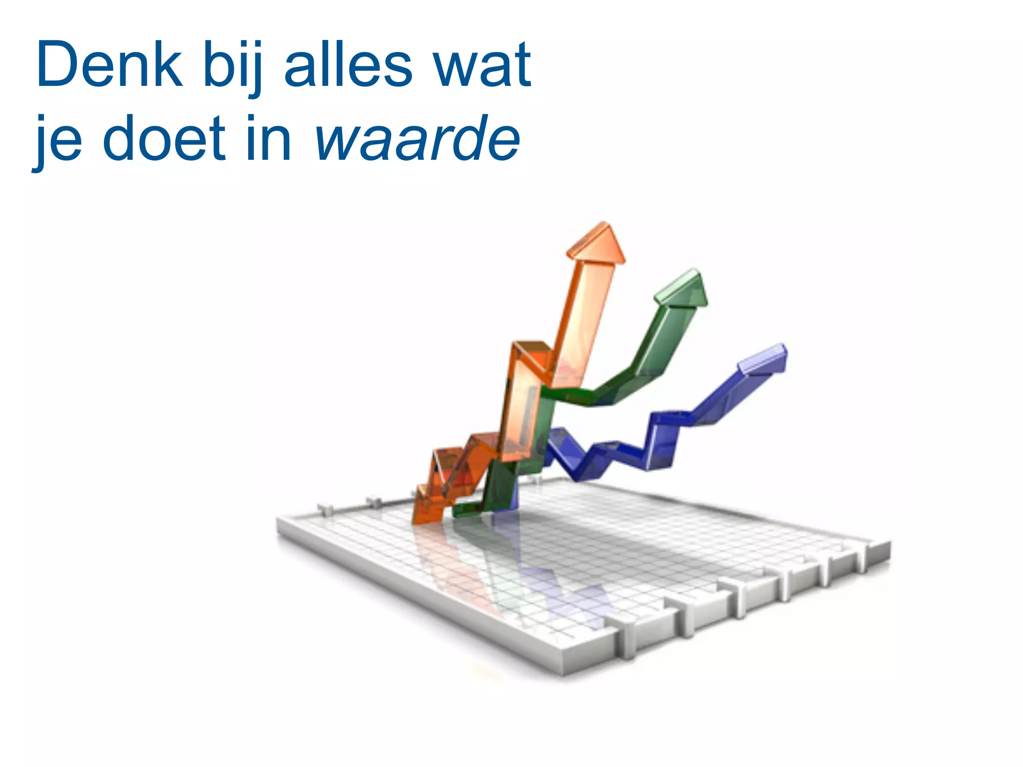 Denk bij alles wat
je doet in waarde
 