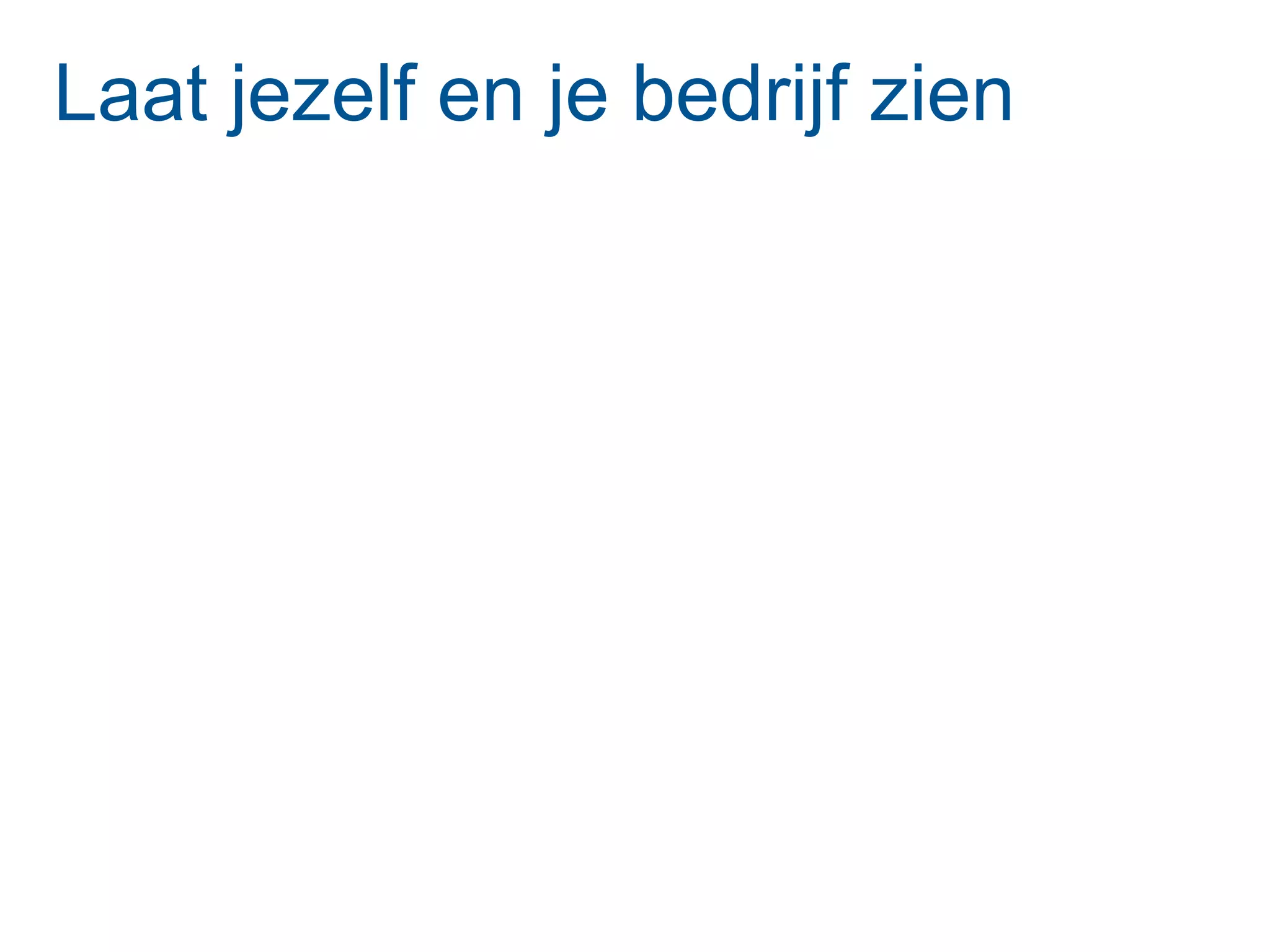 Laat jezelf en je bedrijf zien
 