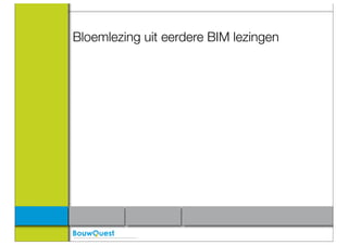 Bloemlezing uit eerdere BIM lezingen
 