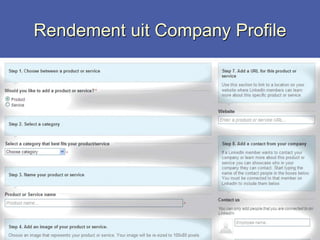 Rendement uit Company ProfileZet mensen in beweging