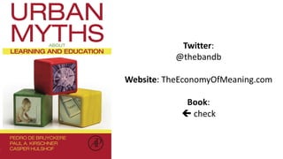 Twitter:
@thebandb
Website: TheEconomyOfMeaning.com
Book:
ç check
 
