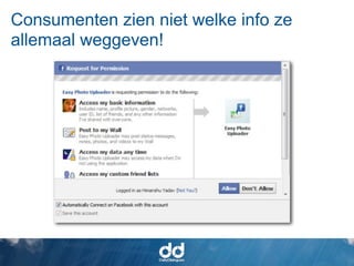 Consumenten zien niet welke info ze
allemaal weggeven!
 