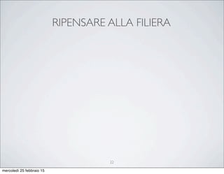 RIPENSARE ALLA FILIERA
22
mercoledì 25 febbraio 15
 