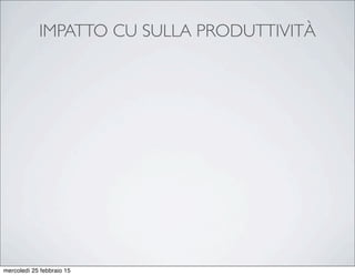 IMPATTO CU SULLA PRODUTTIVITÀ
mercoledì 25 febbraio 15
 