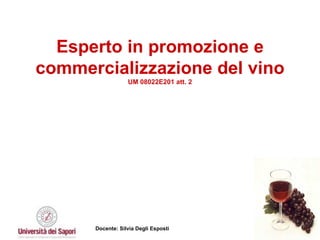 Esperto in promozione e commercializzazione del vino UM 08022E201 att. 2 