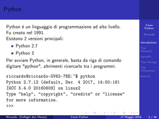 Lezione 1 Corso Python | PDF