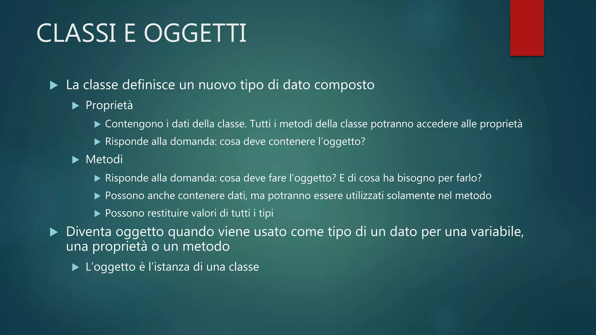 Lezione 10 - Programmazione ad oggetti | PPTX | Programming Languages ...
