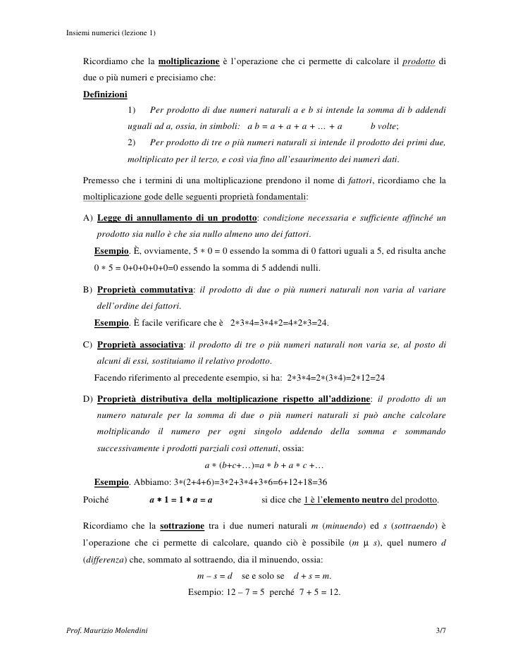 Lezione 1 Insiemi Numerici