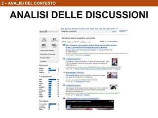 2 – ANALISI DEL CONTESTO

ANALISI DELLE DISCUSSIONI

 