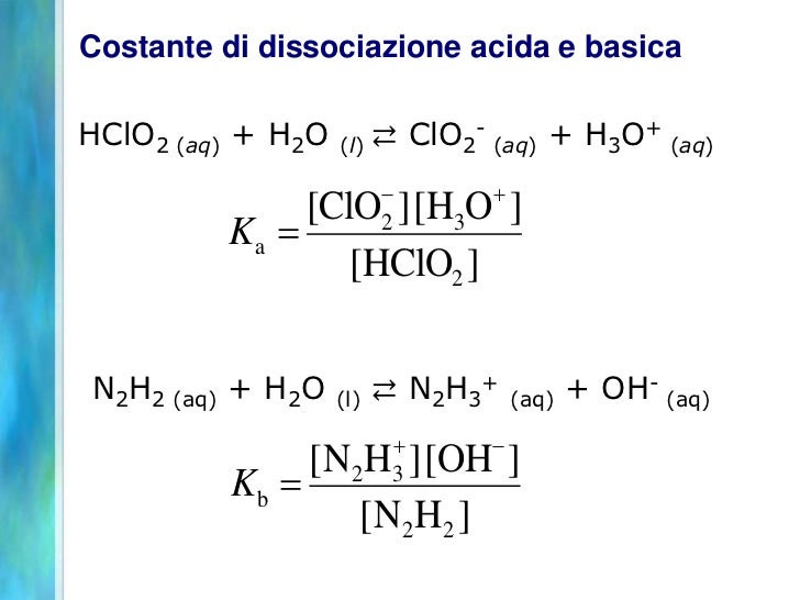 Costante Di Ionizzazione Acida E Basica