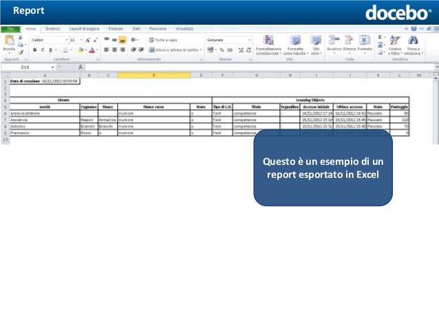 Come creare Report di un corso con la piattaforma ELearning Docebo