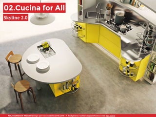 POLITECNICO DI MILANO Design per l’accessibilità 2015/2016 | F. Rodighiero | twitter @spaziofranco | web dpa.space
02.Cucina for All
Skyline 2.0
 
