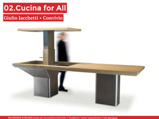 POLITECNICO DI MILANO Design per l’accessibilità 2015/2016 | F. Rodighiero | twitter @spaziofranco | web dpa.space
02.Cucina for All
Giulio Iacchetti • Convivio
 