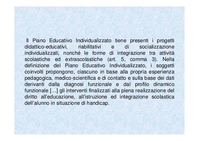 67+68 M5C3 Lezione 8. il piano educativo individualizzato