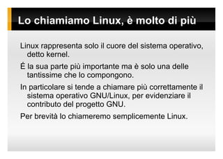 Installazione Funzionamento del Sistema Gerarchia dei file 
