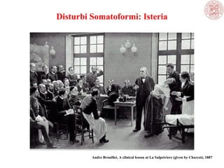 Disturbi Somatoformi: Isteria
Andre Brouillet, A clinical lesson at La Salpetriere (given by Charcot), 1887
 