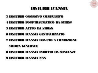 DIST
URB D’ANSIA
I
3 DIST
URB OSSE
O
SSIVO COM UL
P SIVO
4 DIST
URB P
O OST RAUM ICO DA ST SS
-T
AT
RE
5 DIST
URB ACUT DA ST SS
O
O
RE
6 DIST
URB D’ANSIA GE R IZZAT
O
NE AL
O
7 DIST
URB D’ANSIA DOVUT A CONDIZIONE
O
O
M DICA GE R E
E
NE AL
8 DIST
URB D’ANSIA INDOT O DA SOST
O
T
ANZE
9 DIST
URB D’ANSIA NAS
O

 