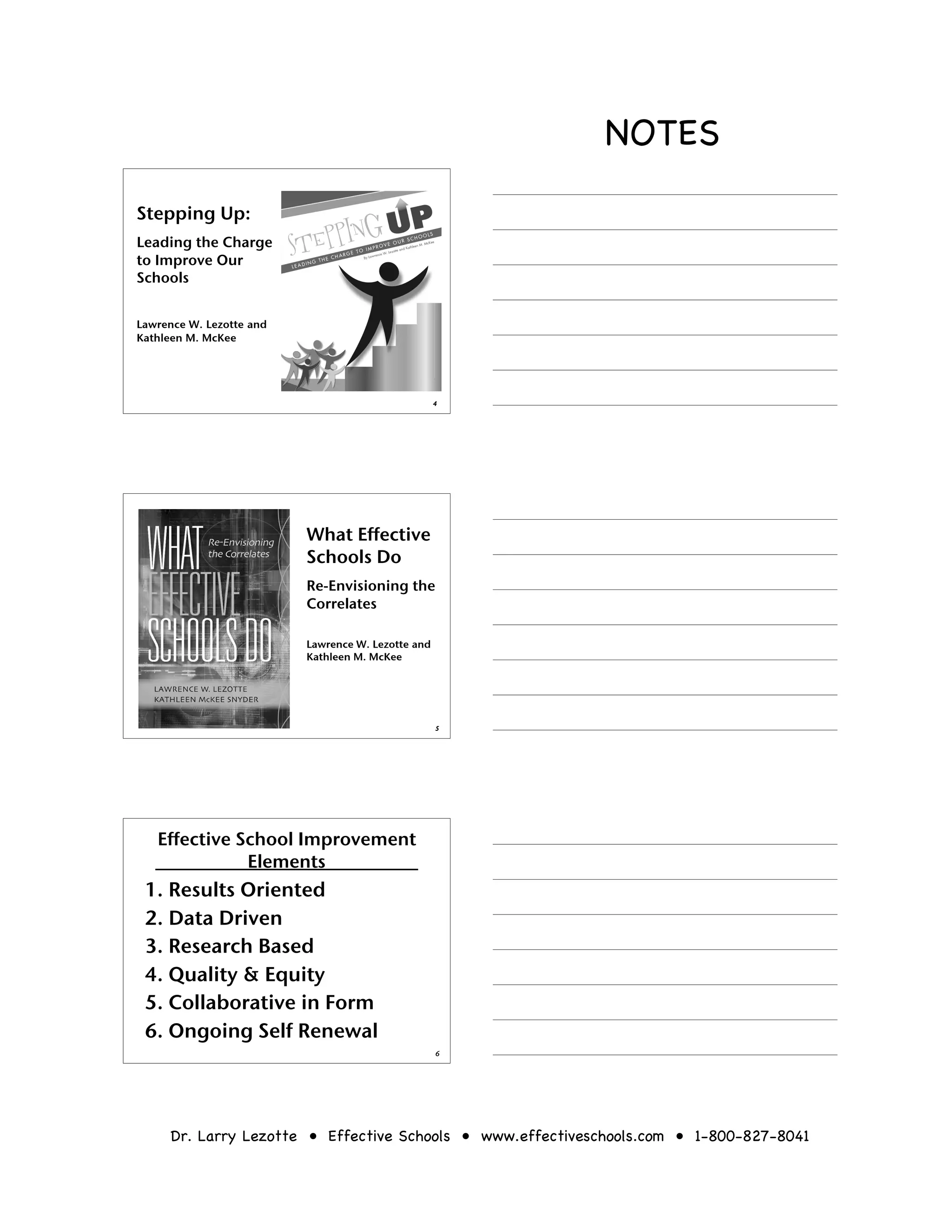 The Effective Schools Continuous School Improvement Process | PDF