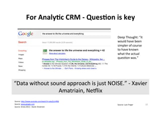 For(Analy&c(CRM(N(Ques&on(is(key(

                                                     Deep#Thought:#“it#
               ...