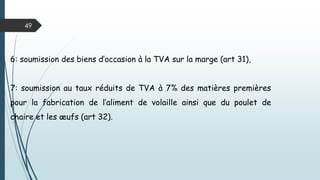 49
2: relèvement du montant du minimum d’imposition de 5.000 à 10.000
DA/an au titre de : IFU, IRG et IBS (art 16 et 52).
3:augmentation du droit fixe d’enregistrement de 500 à 1500 DA sur les
actes innomés -ex: actes de location (art 19).
4:actualisation des droits de TPF dus au titre de la première formalité du
cadastre au livre foncier (art 23),
5: relèvement, de 2000 à 6000 DA, du droit de timbre sur les passeports
biométriques (art 26)
 