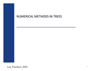 Luc_Faucheux_2020
NUMERICAL METHODS IN TREES
1
 