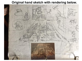 Original hand sketch with rendering below.
 