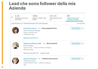 Lead che sono follower della mia
Azienda
 