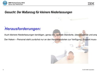 200479798-001_47.jpg Gesucht: Der Maßanzug für kleinere Niederlassungen Auch kleinere Niederlassungen benötigen, genau wie zentrale Standorte, überzeugende und ansprechende technische und betriebliche Lösungen!  Der Haken – Personal steht zunächst nur an den Hauptstandorten zur Verfügung. Support muss online oder onsite durch eigene IT Mitarbeiter oder Dienstleister erfolgen. Herausforderungen: 
