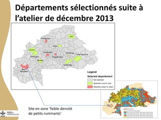 Sélection des sites : Chaine de valeur des petits ruminants au Burkina Faso