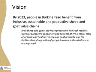 Update on Burkina Faso Small Ruminant Value Chain Development Program 