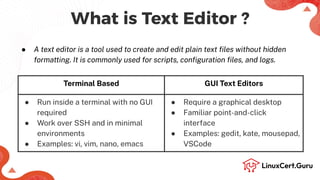 Text Editing Using Vi and Vim Editors - LFCS (Essential Commands) | PDF