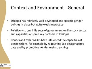 Gender capacity for the small ruminant value chain in Ethiopia: Current status and ways forward