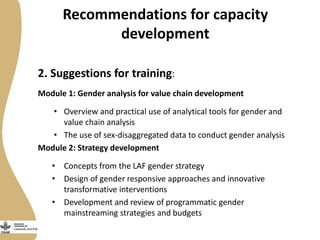 Gender capacity for the small ruminant value chain in Ethiopia: Current status and ways forward