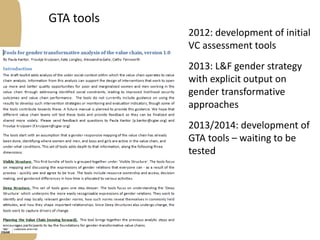GTA tools for value chain assessment: Experiences from testing the toolkit in the Bangladesh fish value chain