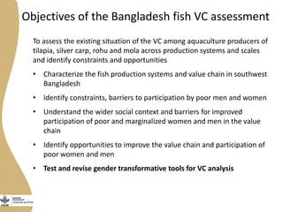 GTA tools for value chain assessment: Experiences from testing the toolkit in the Bangladesh fish value chain